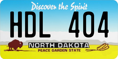 ND license plate HDL404
