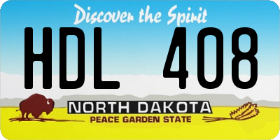ND license plate HDL408