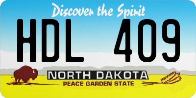 ND license plate HDL409