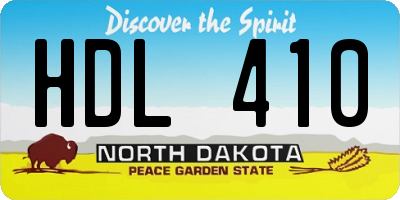 ND license plate HDL410