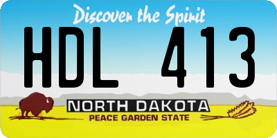 ND license plate HDL413