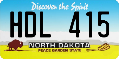 ND license plate HDL415