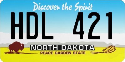 ND license plate HDL421