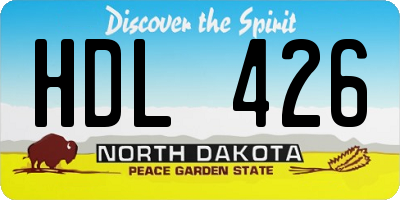 ND license plate HDL426