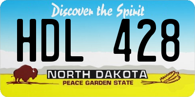 ND license plate HDL428