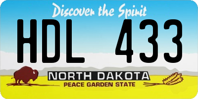ND license plate HDL433