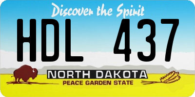 ND license plate HDL437