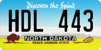 ND license plate HDL443
