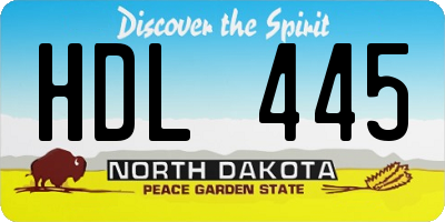 ND license plate HDL445