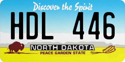 ND license plate HDL446