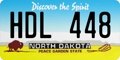 ND license plate HDL448