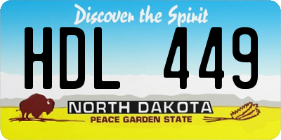 ND license plate HDL449