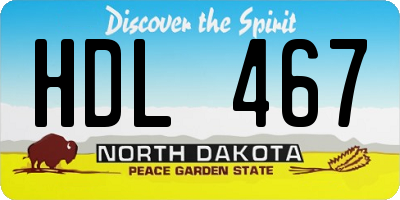ND license plate HDL467