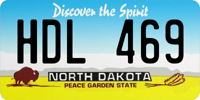 ND license plate HDL469