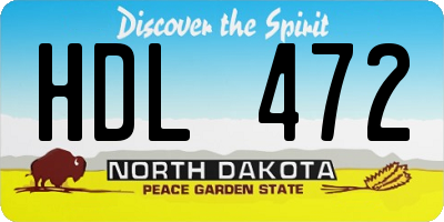 ND license plate HDL472