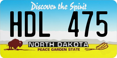 ND license plate HDL475