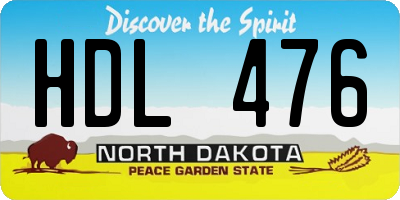 ND license plate HDL476