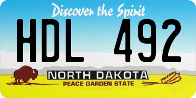 ND license plate HDL492