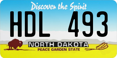 ND license plate HDL493