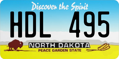 ND license plate HDL495