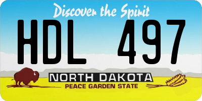 ND license plate HDL497