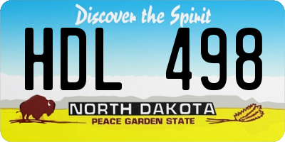 ND license plate HDL498