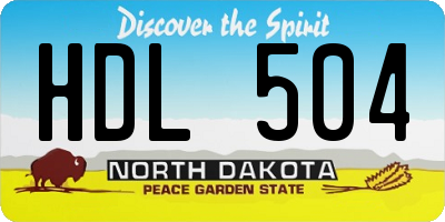 ND license plate HDL504