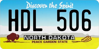 ND license plate HDL506