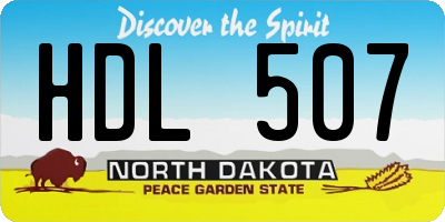 ND license plate HDL507