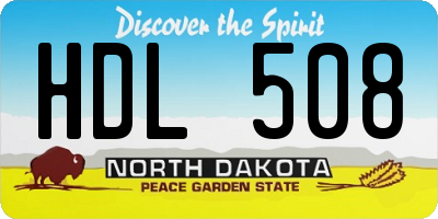 ND license plate HDL508