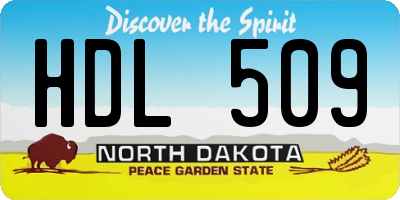 ND license plate HDL509