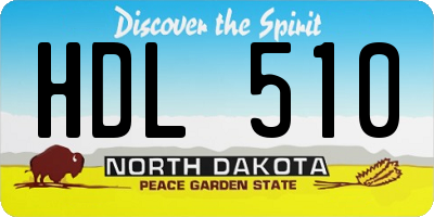 ND license plate HDL510