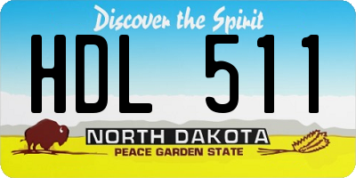 ND license plate HDL511