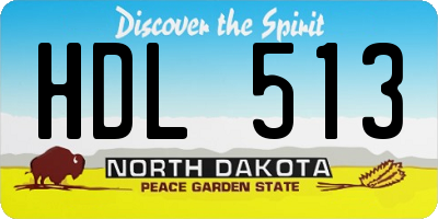 ND license plate HDL513