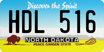 ND license plate HDL516