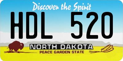 ND license plate HDL520