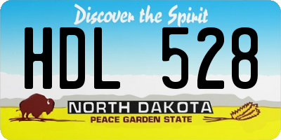 ND license plate HDL528