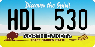 ND license plate HDL530