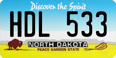 ND license plate HDL533
