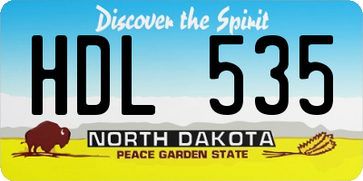 ND license plate HDL535