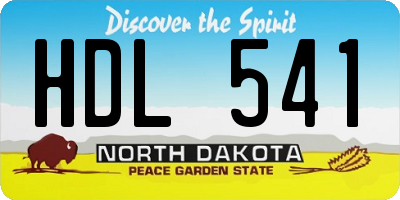 ND license plate HDL541