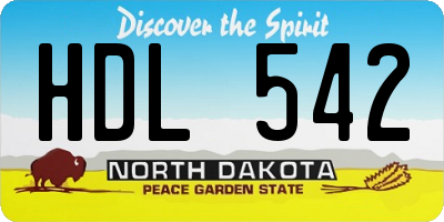 ND license plate HDL542