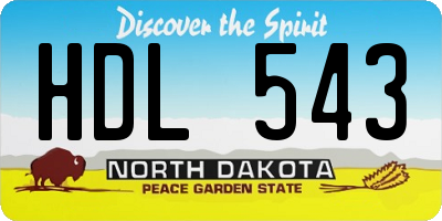 ND license plate HDL543