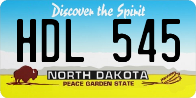 ND license plate HDL545