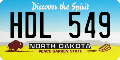 ND license plate HDL549