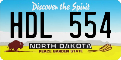 ND license plate HDL554