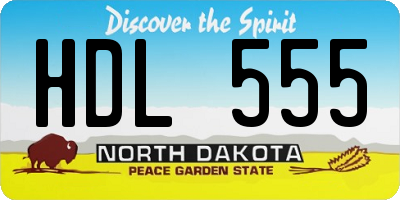 ND license plate HDL555