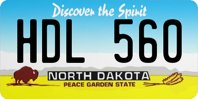 ND license plate HDL560