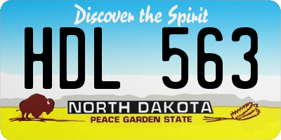 ND license plate HDL563