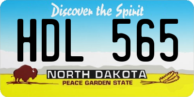 ND license plate HDL565